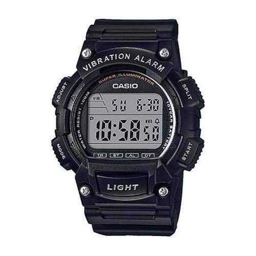 Image of Classic sort resin urkasse med stål quartz multifunktion (3446) Herre ur fra Casio, W-736H-1AVEF